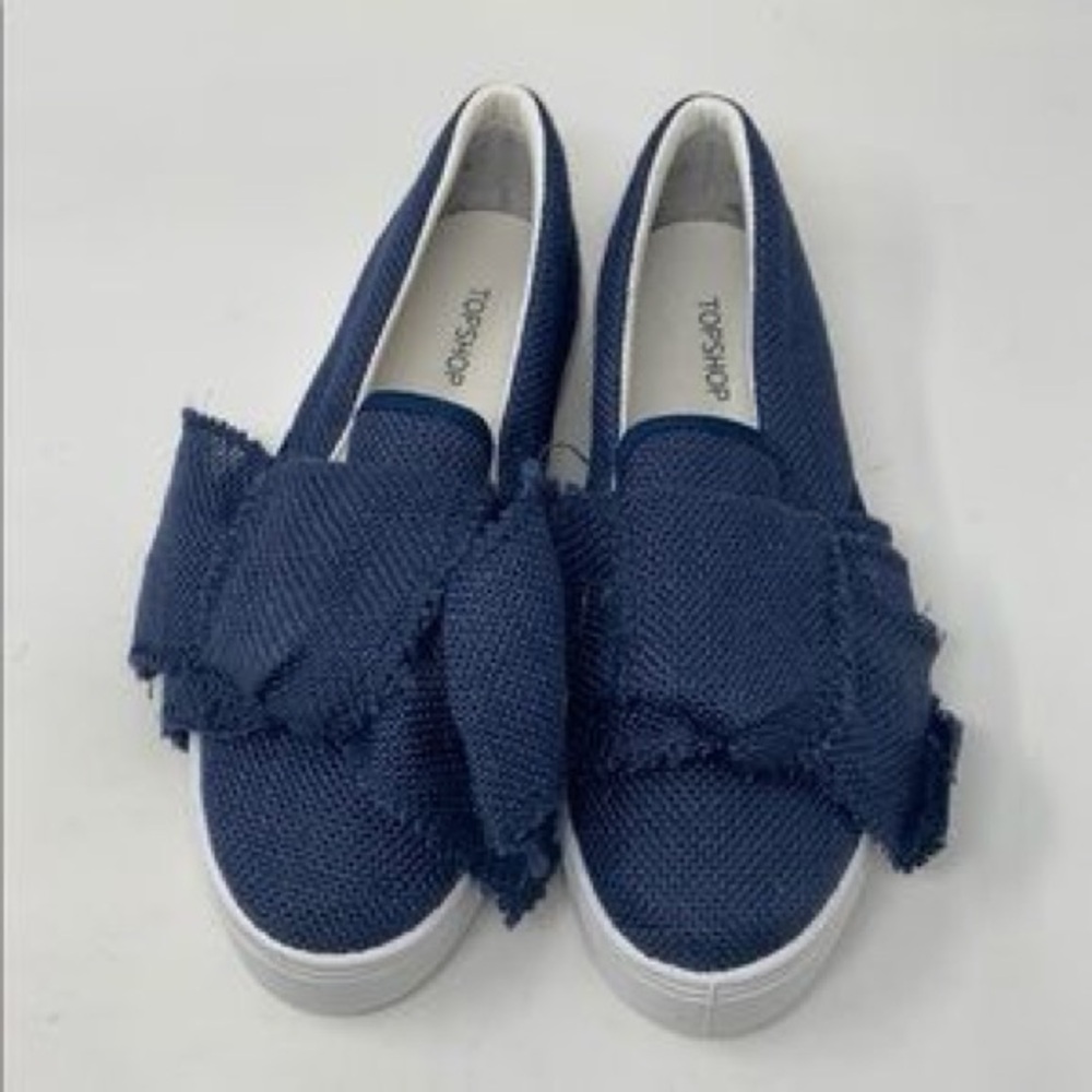 Topshop | TUTU Oversized Bow Textile Slip On Shoes | Size US 7